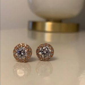 Rose gold CZ studs